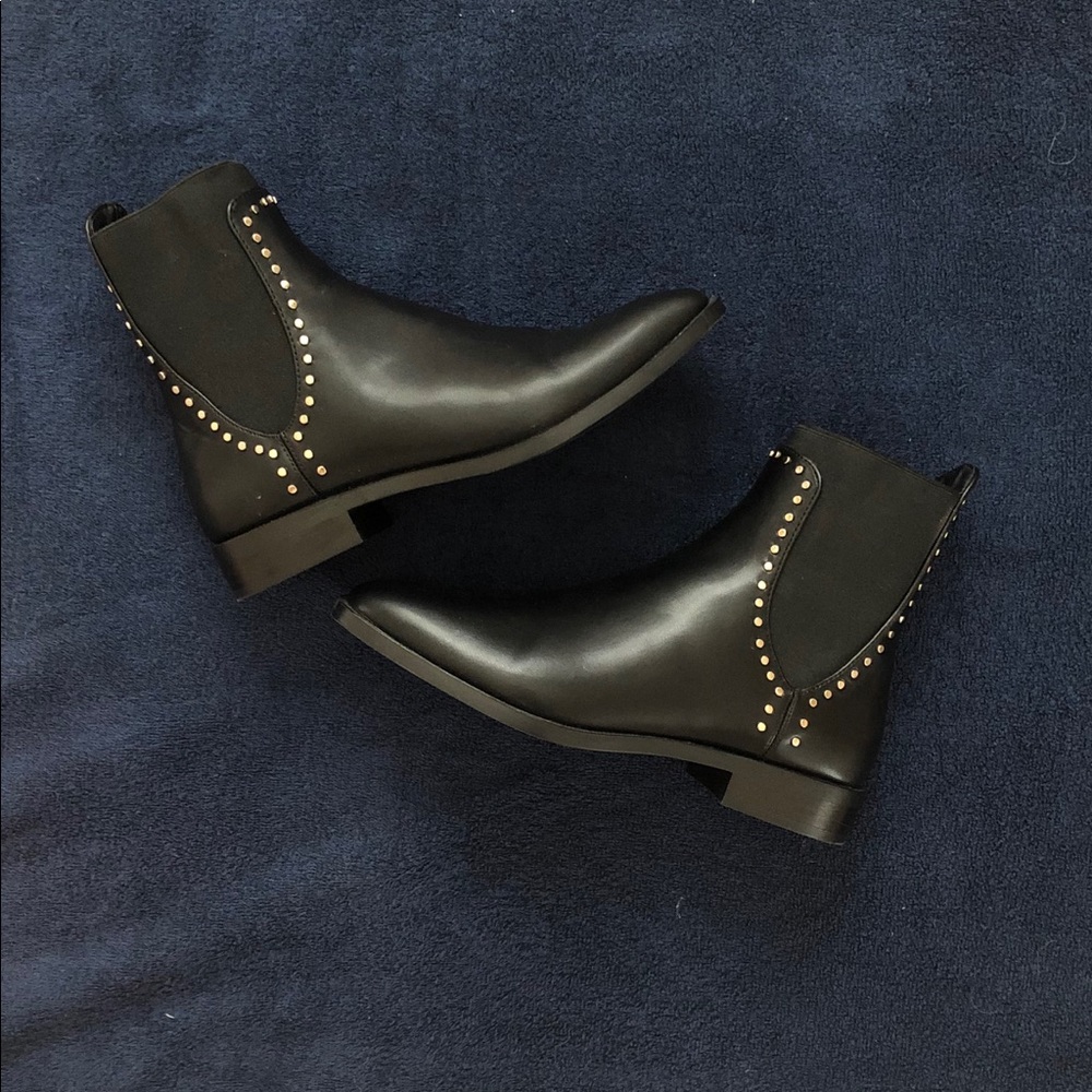 Zara Studded Black Ankle Booties Size 38 (US 8)